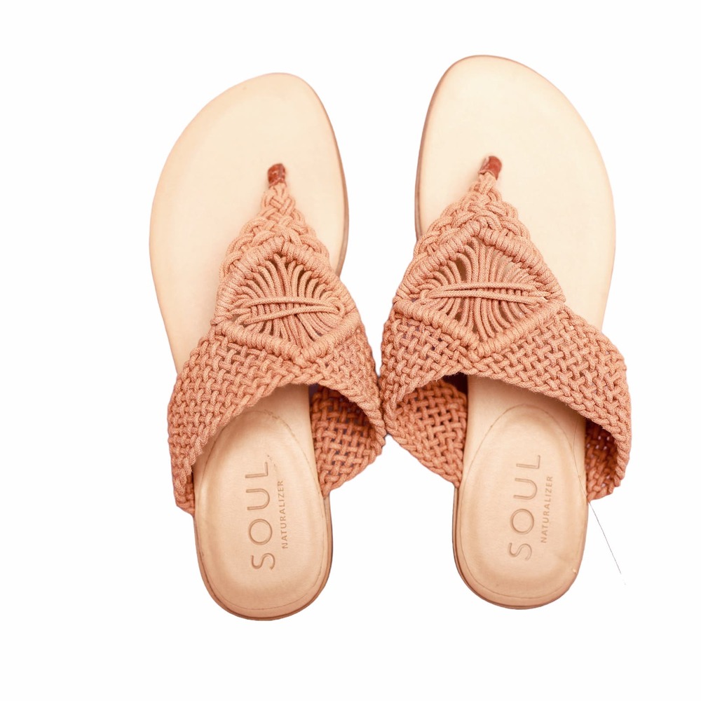Soul Naturalizer neutral crochet sandals size 9.5 pink tan‎ RELAX